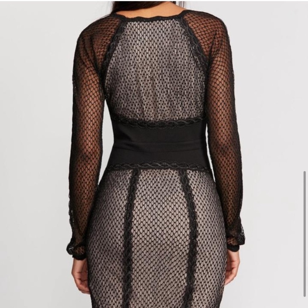 NWT {Free People} Black Lace & Mesh Sheath Embroidered Body-Con Dress ~ Small